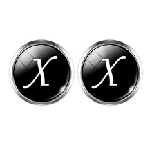 Load image into Gallery viewer, Men's Fashion A-Z Single Alphabet Cufflinks Silver Color Letter Cuff Button for Male Gentleman Shirt Wedding Cuff Links Gifts